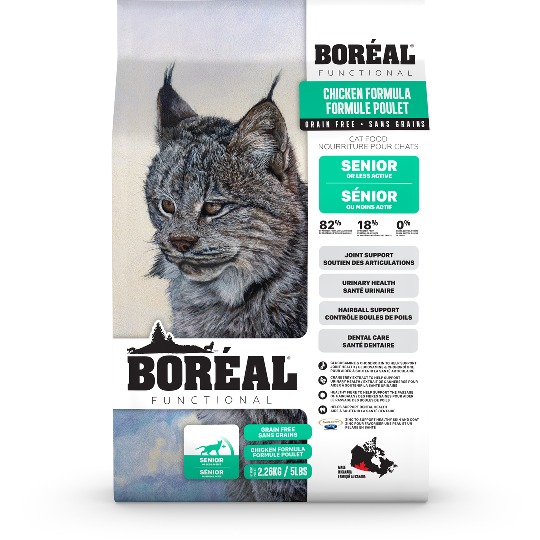 Boréal Functional - Poulet - Nourriture Sèche Sans Grains pour Chats Seniors