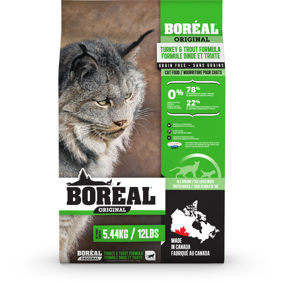 Boréal Original - Dinde et Truite - Nourriture Sèche Sans Grains pour Chats