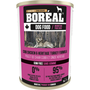 Boréal - Poulet de Chair Cobb et Dinde Héritage - Nourriture Humide Sans Grains en Pâté pour Chiens