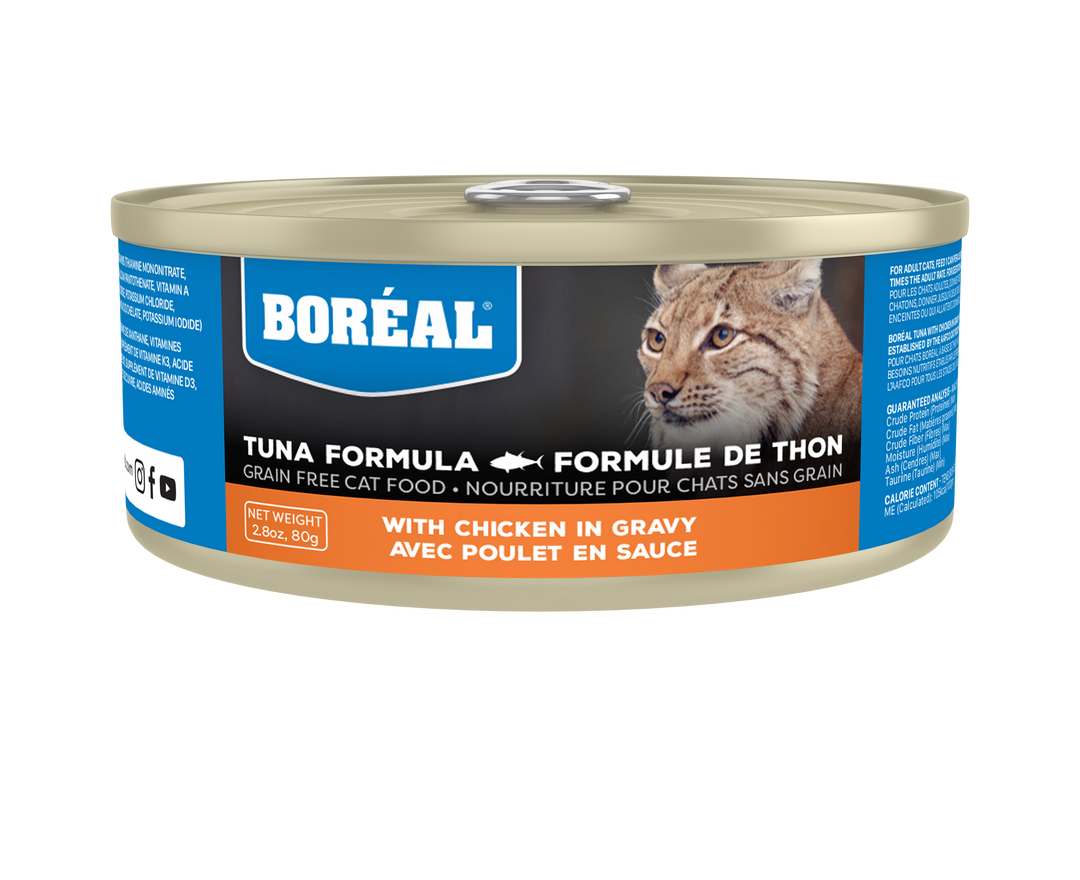 Boréal - Thon et Poulet en Sauce - Nourriture Humide Sans Grains pour Chats