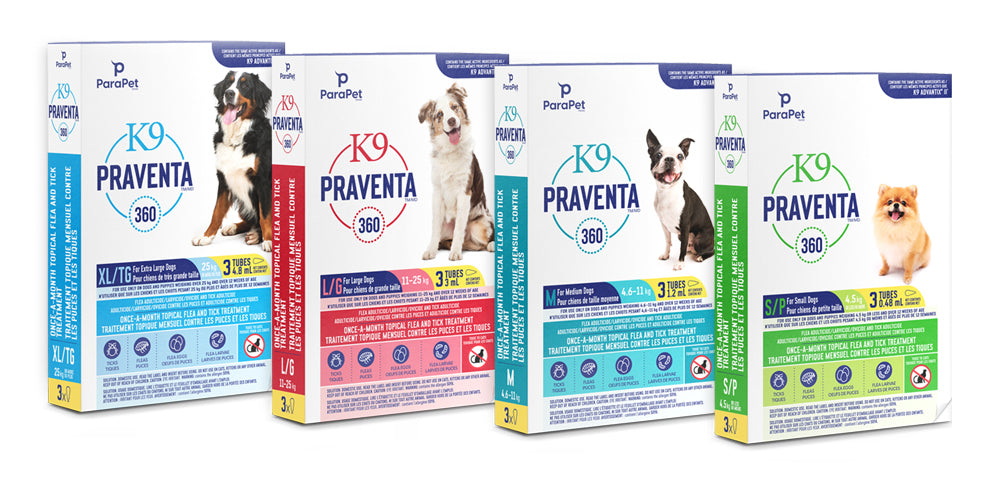 K9 PRAVENTA 360 Chien 4.5kg et Moins, Contient 6 Dose