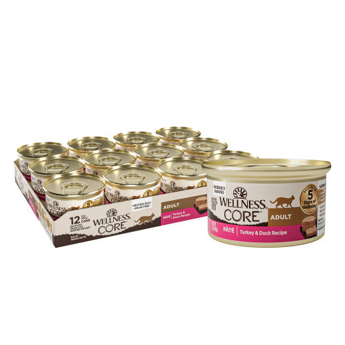 Wellness Core - Chat Pâté de Dinde et Canard - Nourriture Humide Sans Grains pour Chats