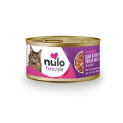 Nulo Freestyle - Chat & Chaton Boeuf et Truite Arc-en-Ciel Éffilochés en Sauce - Nourriture Humide Sans Grains pour Chats