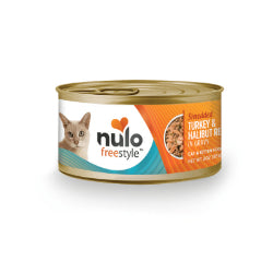 Nulo Freestyle - Chat & Chaton Dinde et Flétan Éffilochés en Sauce - Nourriture Humide Sans Grains pour Chats