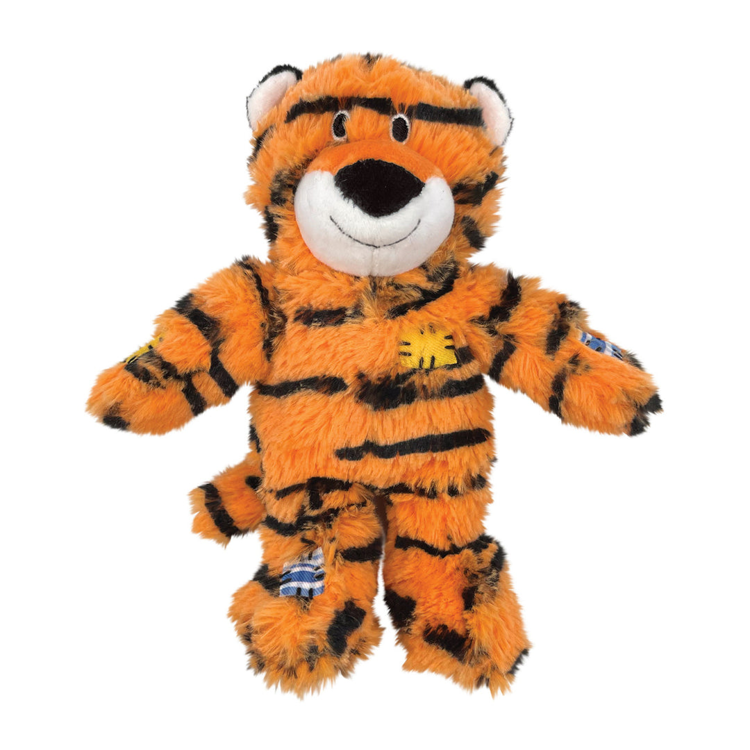 Kong Wild Knots - Tigre à Queue Sauvage - Jouet à Mâcher en Peluche avec Couineur pour Chiens