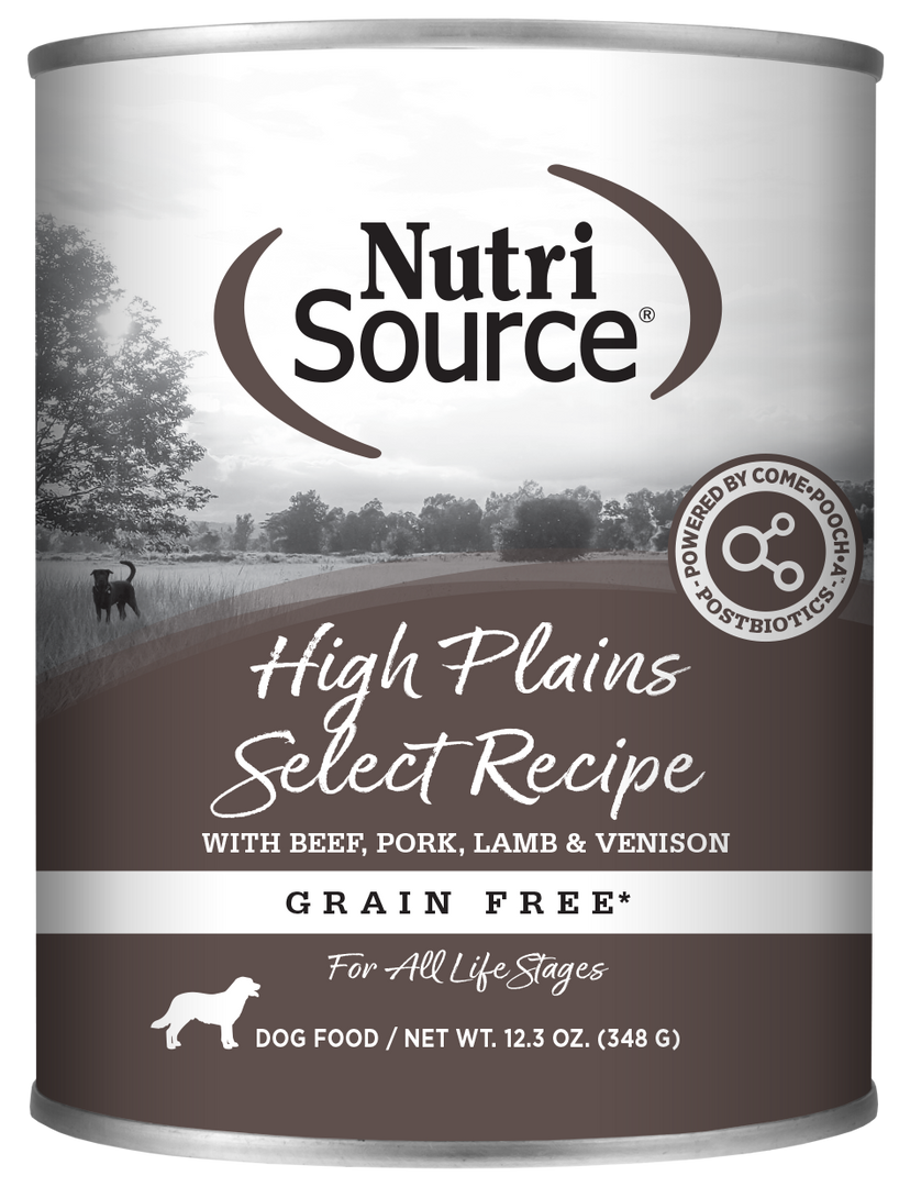 NutriSource - Chien Pâté de Boeuf, Porc, Agneau et Venaison (High Plains Select) - Nourriture Humide Sans Grains pour Chiens