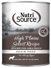 NutriSource - Chien Pâté de Boeuf, Porc, Agneau et Venaison (High Plains Select) - Nourriture Humide Sans Grains pour Chiens