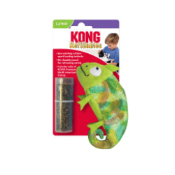 Kong - Caméléon avec Herbe à Chat Rechargeable - Jouet en Peluche pour Chats