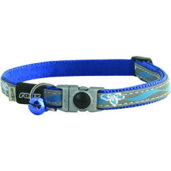 ROGZ Chat Collier NightCat Fleurs Bleues 8-12"