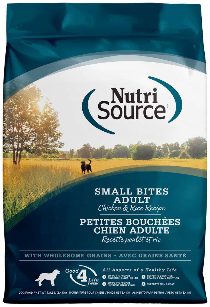 NutriSource - Chien Adulte Petite Bouchées Poulet et Riz - Nourriture Sèche pour Chiens