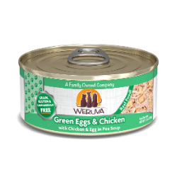 Weruva - Chat "Green Eggs & Chicken" Poulet et Oeuf dans une Soupe aux Pois - Nourriture Humide Sans Grains pour Chats
