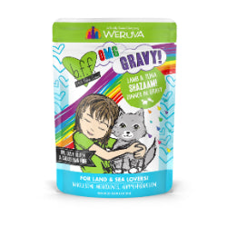 Weruva Best Fido Friend Oh My Gravy! - Chat "Shazaam!" Agneau et Thon en Sauce - Nourriture Humide Sans Grains pour Chats en Pochette