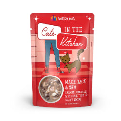 Weruva Cats in the Kitchen - Chat "Mack, Jack & Sam" Thon, Boeuf et Thon Listao en Sauce - Nourriture Humide Sans Grains pour Chats en Pochette