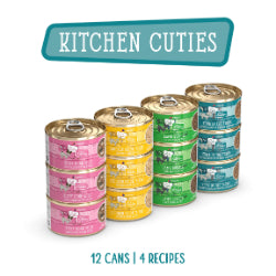 Weruva Cats in the Kitchen - Chat "Kitchen Cuties" Assortiments de 12 x 90 g au Jus - Nourriture Humide Sans Grains pour Chats