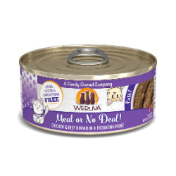 Weruva - Chat "Meal or No Deal" Pâté de Poulet et Boeuf dans une Purée Hydratante - Nourriture Humide Sans Grains pour Chats
