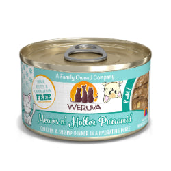 Weruva - Chat "Meows N' Holler Purramid" Pâté de Poulet et Crevette dans une Purée Hydratante - Nourriture Humide Sans Grains pour Chats