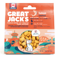 Great Jack's - Saumon - Garniture ou Gâteries Lyophilisées Sans Grains pour Chats