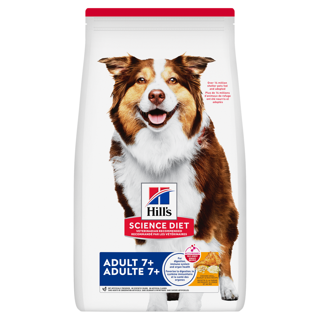 Hill's Science Diet - Poulet, Orge et Riz - Nourriture Sèche pour Chiens Adultes 7+ Ans