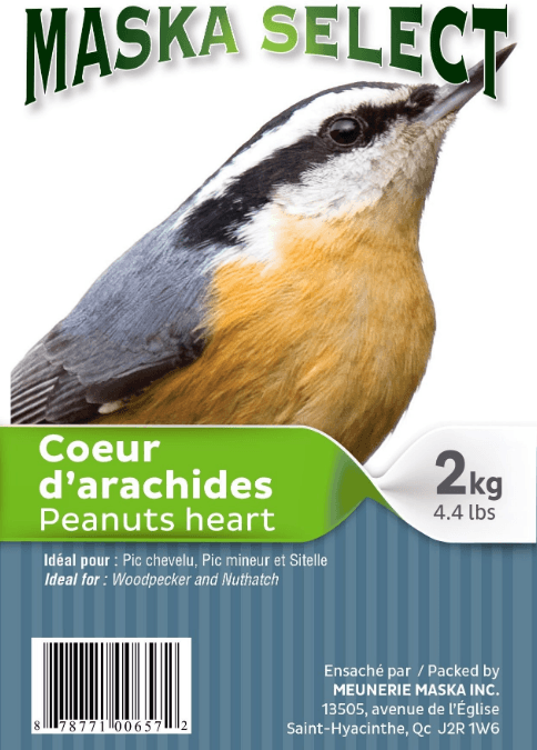 MASKA SELECT Nourriture Coeur d'Arachides 8kg pour Oiseaux Sauvages