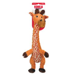 Kong - Shakers Luv Girafe - Jouet en Peluche avec Couineur pour Rapporter et Tirer pour Chiens