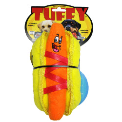 Tuffy Aliments Fantasie - Hot-Dog - Jouet en Peluche avec Couineur pour Chiens