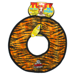 Tuffy Méga - No Stuff Anneau Tigré - Jouet Flottant Ultra Résistant pour Chiens