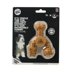 Tastybone - Os Trio à Saveur de Beurre d'Arachide - Jouet à Mâcher en Nylon pour Chiens