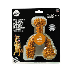 Tastybone - Os Trio à Saveur de Beurre d'Arachide - Jouet à Mâcher en Nylon pour Chiens