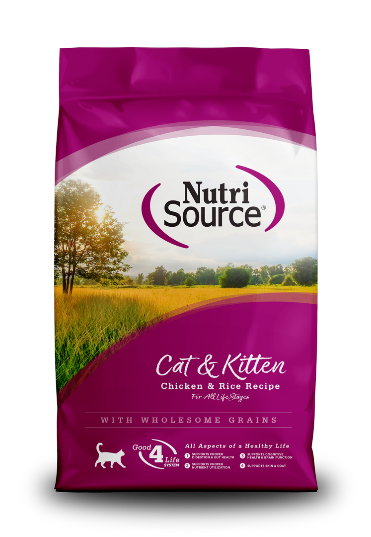NutriSource - Chat & Chaton Poulet et Riz - Nourriture Sèche pour Chats