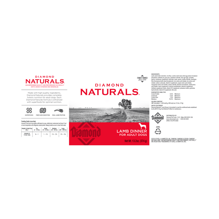 Diamond Naturals - Chiot & Chien Adulte Dîner d'Agneau - Nourriture Humide pour Chiens