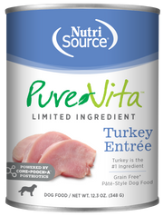 NutriSource PureVita - Chien Pâté de Dinde à Ingrédients Limités - Nourriture Humide Sans Grains pour Chiens