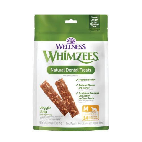 Whimzees - Bande Végétarienne - Gâteries Dentaires Sans Grains pour Chiens