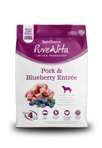 Voir l’image dans la galerie, NutriSource PureVita - Chien Porc et Bleuets - Nourriture Sèche à Ingrédients Limités Sans Grains pour Chiens