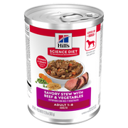 Hill's Science Diet - Chien Adulte Ragoût de Boeuf et Légumes - Nourriture Humide pour Chiens