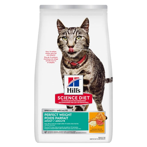 Hill's Science Diet - Poids Parfait (Perfect Weight), Poulet - Nourriture Sèche pour Chats Adultes