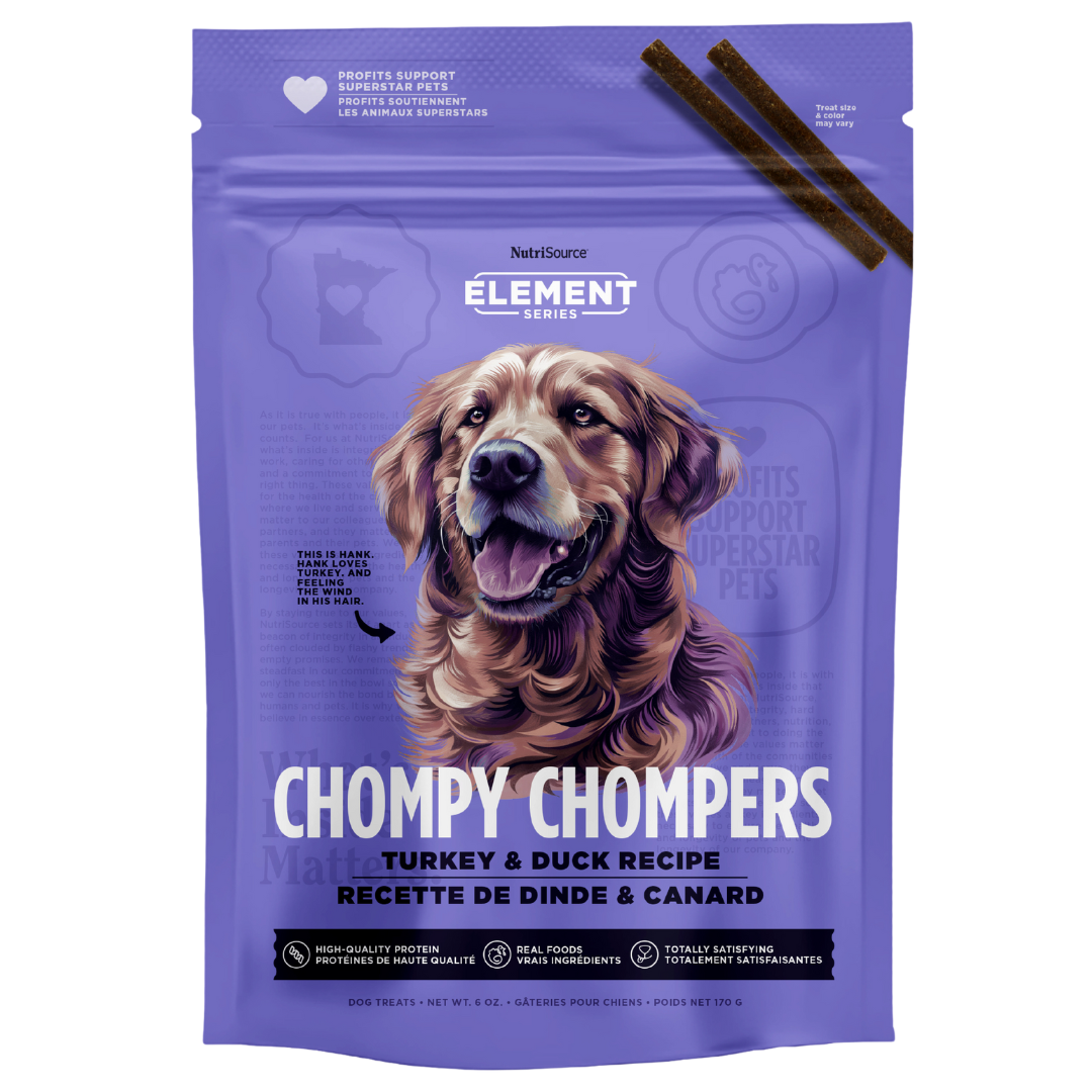 NutriSource Element Chompy Chompers - Dinde et Canard - Gâteries Tendres pour Chiens