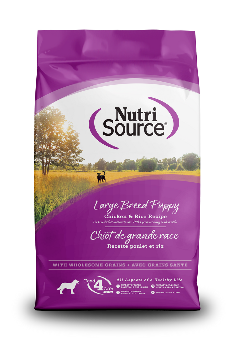 NutriSource - Chiot Grande Race - Poulet et Riz - Nourriture Sèche pour Chiens