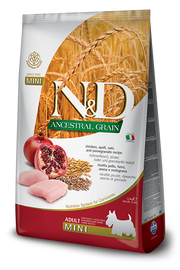 Farmina N&D Grains Ancestraux - Poulet, Épeautre, Avoine et Grenade - Nourriture Sèche pour Chiens de Petites Races