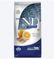 Famina N&D Océan - Hareng et Orange - Nourriture Sèche Sans Grains pour Chats Adultes