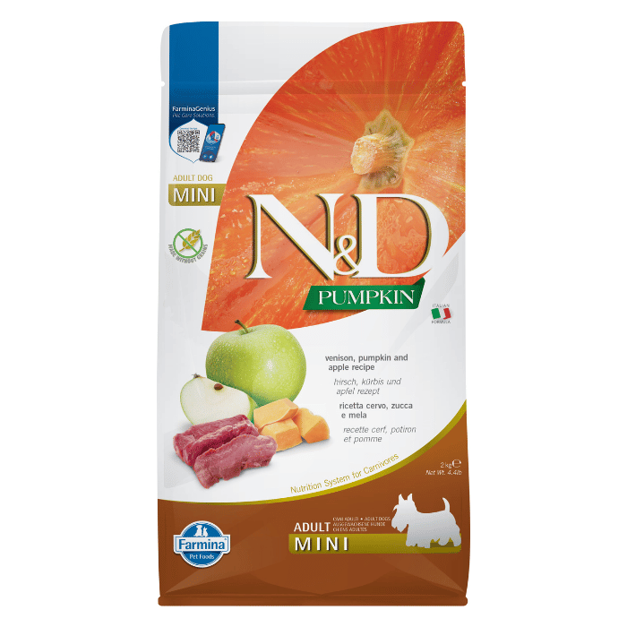 Farmina N&D Citrouille - Venaison et Pomme - Nourriture Sèche Sans Grains pour Chiens de Petites Races