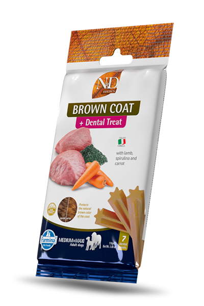 Farmina N&D White (Pelage Brown) - Bâtons Dentaires Agneau, Varech et Carotte - Gâteries pour Chiens de M/G Race