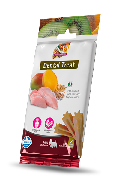 Farmina N&D Tropical Selection - Bâtons Dentaires Poulet et Fruits Tropicaux - Gâteries pour Chiens de Petite Race