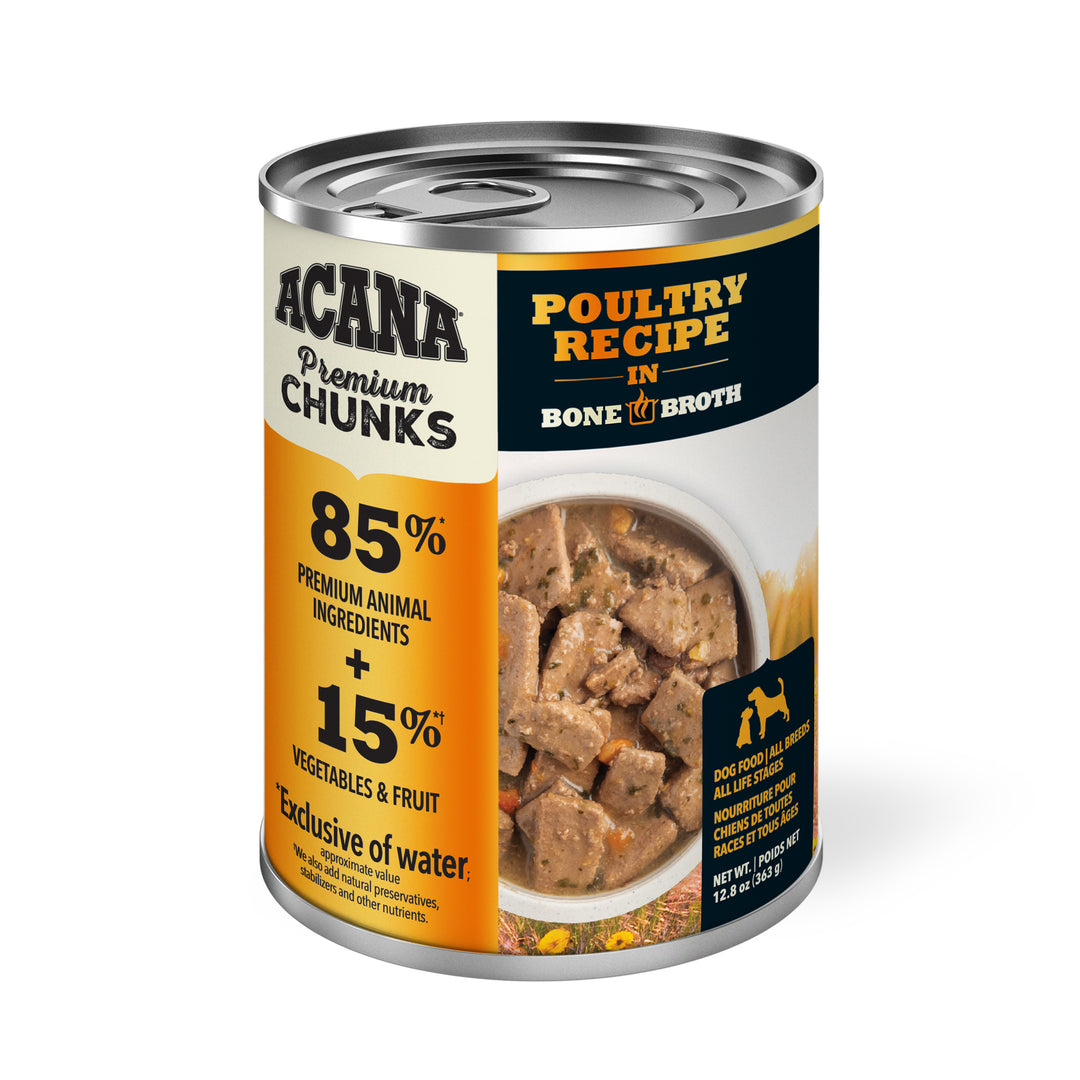 Acana Premium - Chien Morceaux de Volaille avec Bouillon d'Os - Nourriture Humide pour Chiens