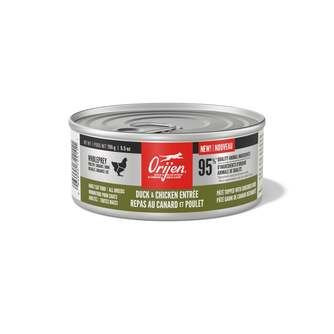 Orijen Morceaux et Éffilochés - Chat Canards et Foie - Nourriture Humide Sans Grains pour Chats
