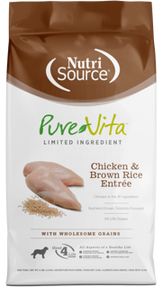 NutriSource PureVita - Chien Poulet et Riz Brun - Nourriture Sèche à Ingrédients Limités pour Chiens