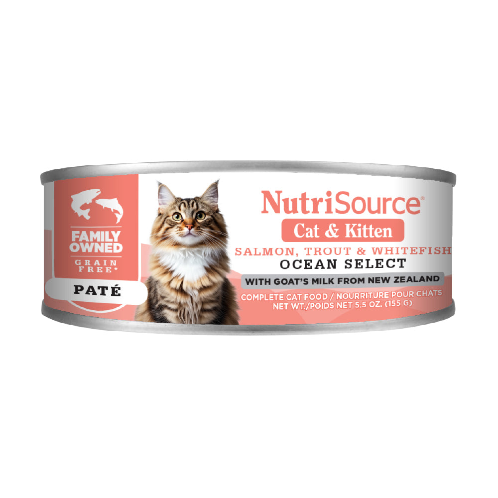 NutriSource - Chat "Ocean Select" Pâté de Truite, Poisson Blanc et Saumon - Nourriture Humide Sans Grains pour Chats