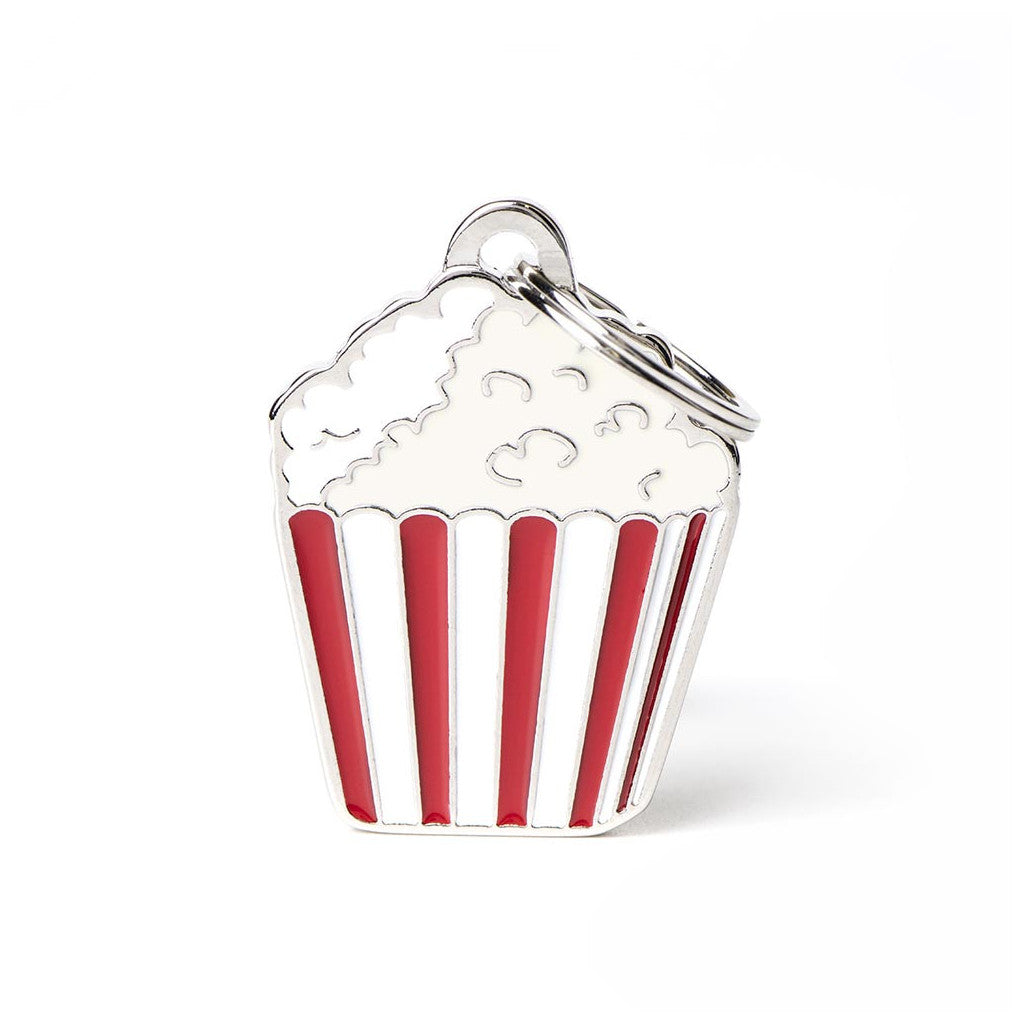 My Family - Nourriture Popcorn - Médaille d'Identité pour Chiens