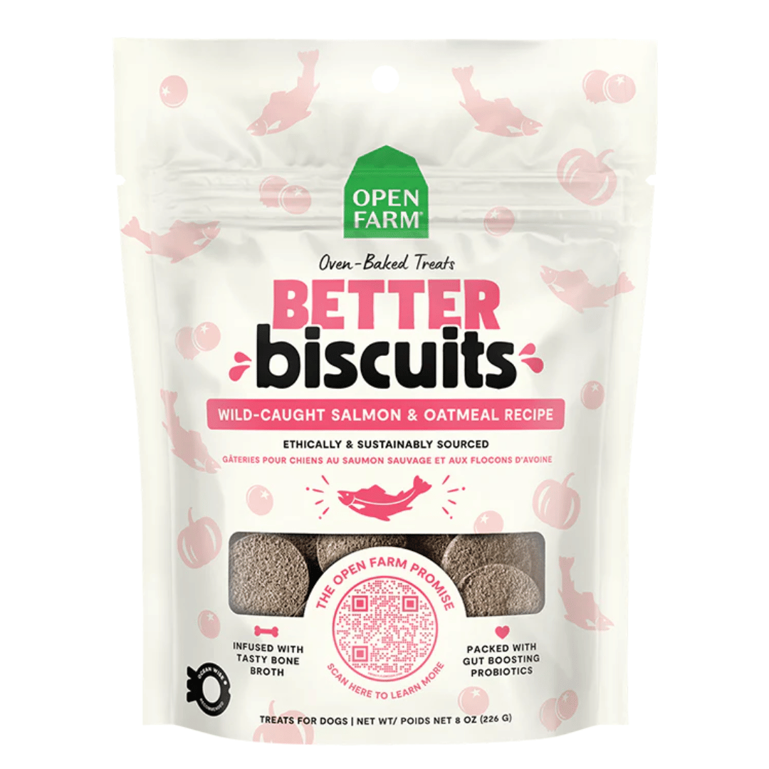 Open Farm Better Biscuits - Saumon Sauvage et Avoine - Biscuits pour Chiens