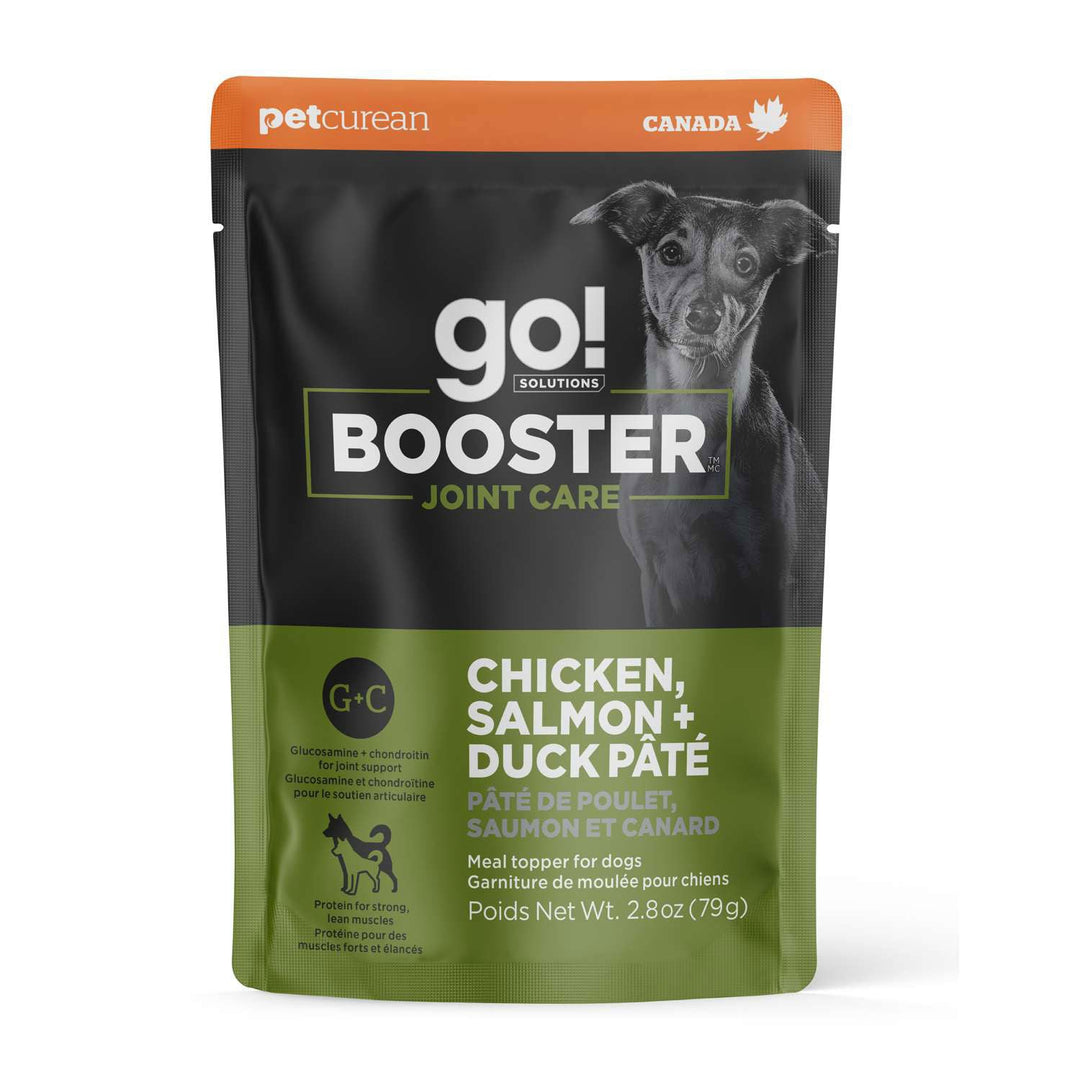 Petcurean Go! Solutions Booster - Soin des Articulations - Pâté de Poulet, Saumon et Canard - Complément Alimentaire pour Chiens Adultes en Sachet