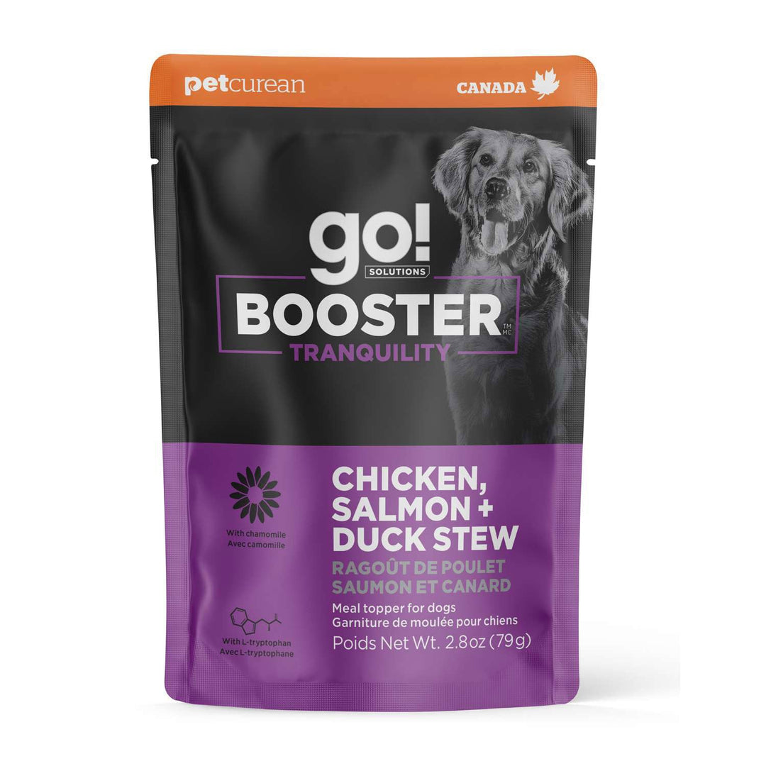 Petcurean Go! Solutions Booster - Tranquilité - Ragoût de Poulet, Saumon et Canard - Complément Alimentaire pour Chiens Adultes en Sachet